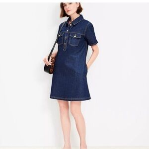 Loft Denim Short Sleeve Mini Dress